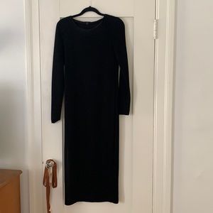 COS Black Ribbed Midi Dress